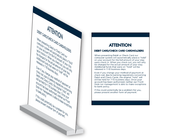 Sign Resource Center - Debit Card Notice