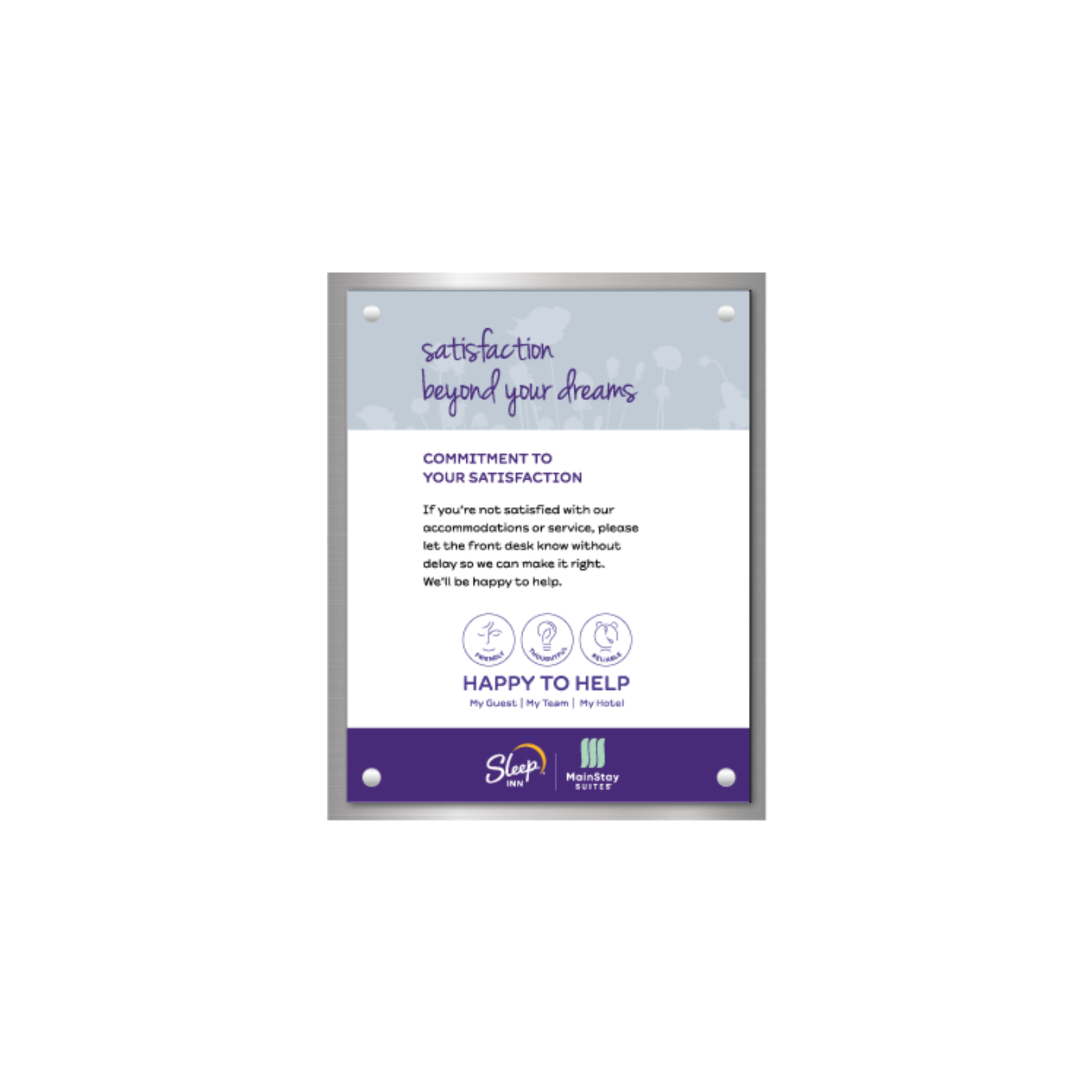 Mainstay Dual Brand H2H Commitment Sign